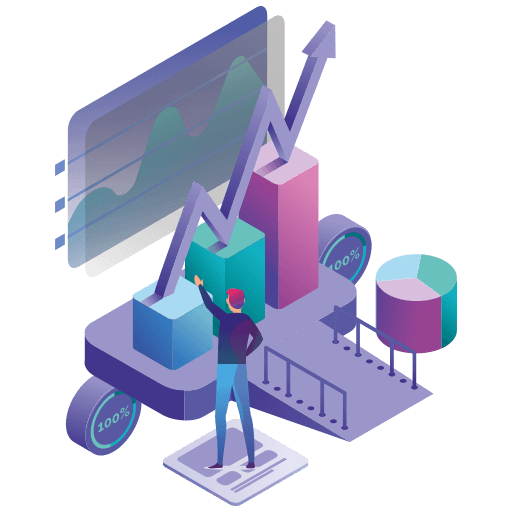 Gráfico de desempenho de uma estratégia de marketing digital integrada.